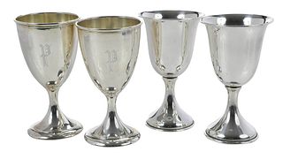 Two Set Sterling Goblets, 14 Pieces 