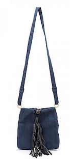 A Lanvin Denim Shoulder Bag, 8.5" x 8.5" x 1".