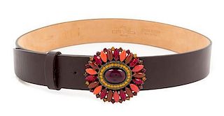 * An Etro Brown Leather Belt, 38".
