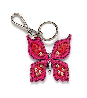 A Prada Leather Butterfly Keychain,