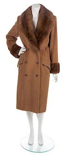 A Valentino Camel Coat, Size 8.
