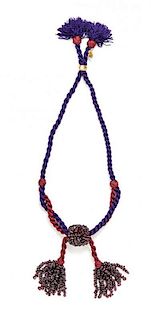 An Yves Saint Laurent Purple and Wine Tassel Necklace, 16".