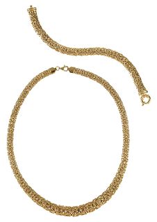 14kt. Necklace and Bracelet Set 