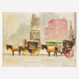 Guy Carleton Wiggins (American, 1883–1962) Old Fashioned Winter (New York Plaza)