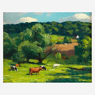 Harry Leith-Ross (American, 1886–1973) Bucks County Landscape (Grazing Cows)