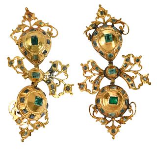 Georgian Gold Gemstone Earrings 