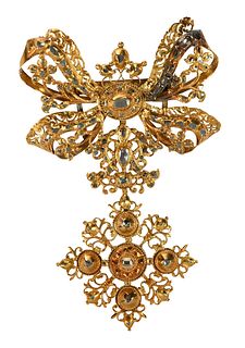 Georgian Gold & Diamond Brooch 