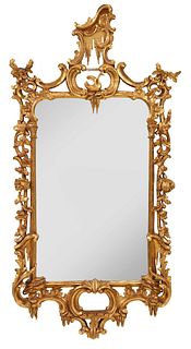 Chinese Chippendale Carved and Giltwood Mirror