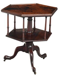 George III Mahogany Rotating Bookcase Table