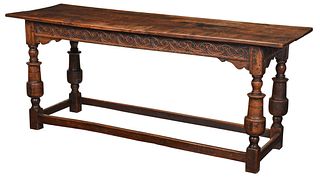 Early English Carved Oak Refectory Table