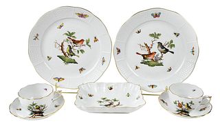 37 Piece Herend Rothschild Bird Porcelain Service