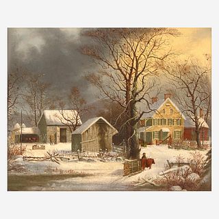 George Henry Durrie (American, 1820-1863) Winter in the Country, A Cold Morning
