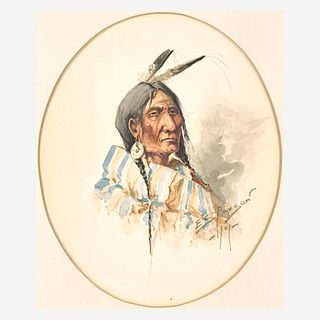 Edgar Samuel Paxson (American, 1852-1919) Native American Chief