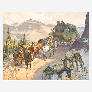 Charlie Dye (American, 1906-1972) The Stagecoach Out of Denver