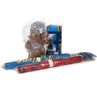 Lionel Polar Express Banners and Blanket-Lionel tagged Teddy Bear