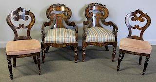 4 Antique Continental Inlaid Chairs.