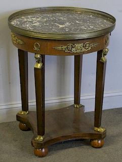 Bronze Mounted Marbletop Table with Gallery.