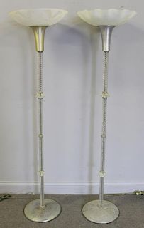 Pair of Art Deco Torchiere Lamps.