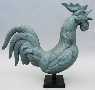 Full-Bodied Zinc Rooster Weathervane