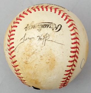 Game Used Autographed Signed Baseball Kruk Hoffman