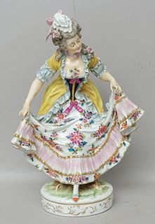 Large Capodimonte Figurine of a Lady Curtseying