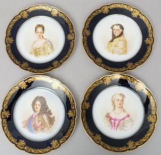 Set Porcelain Sevres Plates Chateau De Saint Cloud