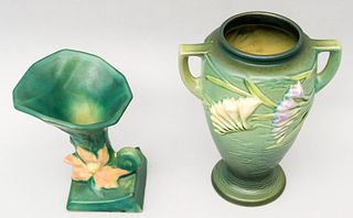Roseville "Freesia" & "Clematis" Art Pottery Vases