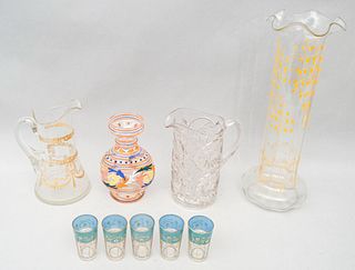 Group of Decorated Glass Tableware