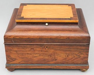 Antique Double Tiered Rosewood Tea Caddy
