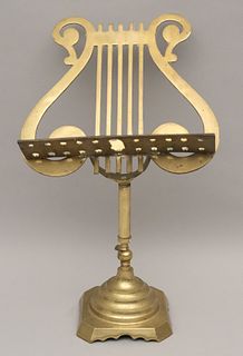 Antique Brass Lyre Back Music Stand