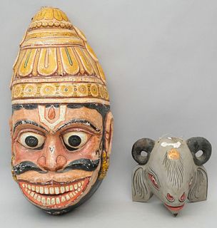 2 Antique Southeast Asian Masks