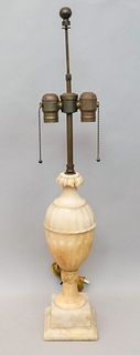 Carved Neoclassical Style Alabaster Lamp