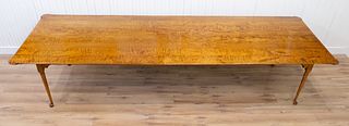 Massive & Solid Tiger Maple Banquet Dining Table