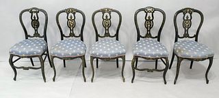 Set of Five Antique Orientalist Inspired Chairs