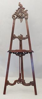 Antique Cherry Stained Carved Easel