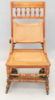 Antique Victorian Adjustable Lumbar Rocking Chair