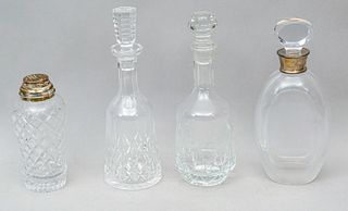 3 Vintage Crystal Decanters & A Cocktail Shaker