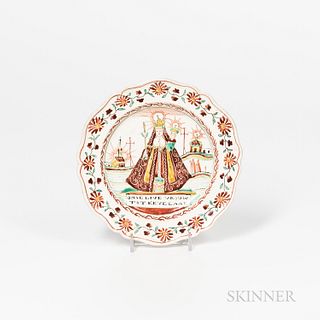 Turner Dutch Decorated Creamware Plate