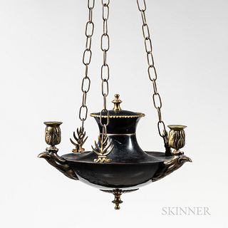 French Empire Gilt and Patinated Chandelier
