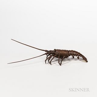 Meiji Period Articulated Bronze Lobster