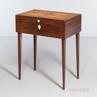 Continental Parquetry-inlaid Mahogany Sewing Stand