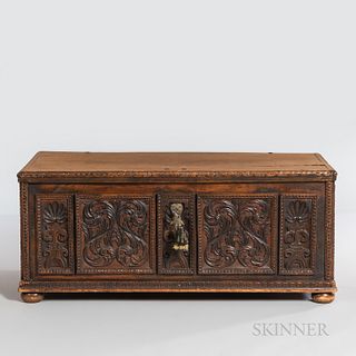 Continental Carved Oak Chest