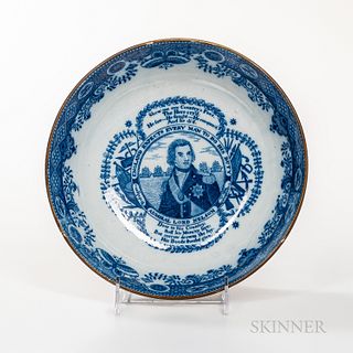 Blue Transfer Commemorative Bowl of Lord Nelson