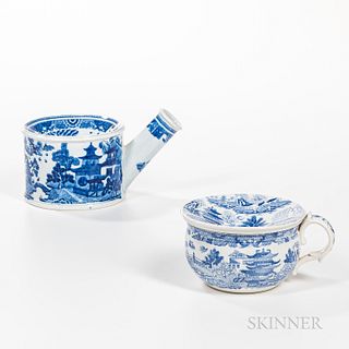Two Blue Transfer Spitting Cups