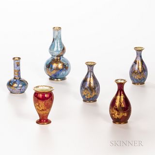 Six Wedgwood Lustre Vases