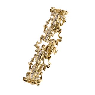 Diamonds & 18k gold Frogs Bracelet