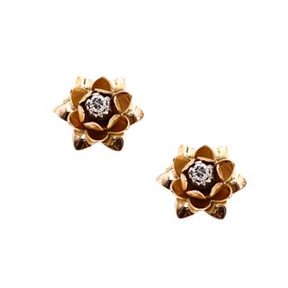 Diamonds & 18k Gold Flower Earrings