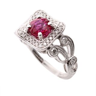 Natural Ruby & Diamonds 18k Ring