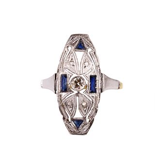 Diamonds, Sapphires & 18k Gold Ring