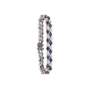 11.76ctw Diamonds & Sapphires Platinum Bracelet